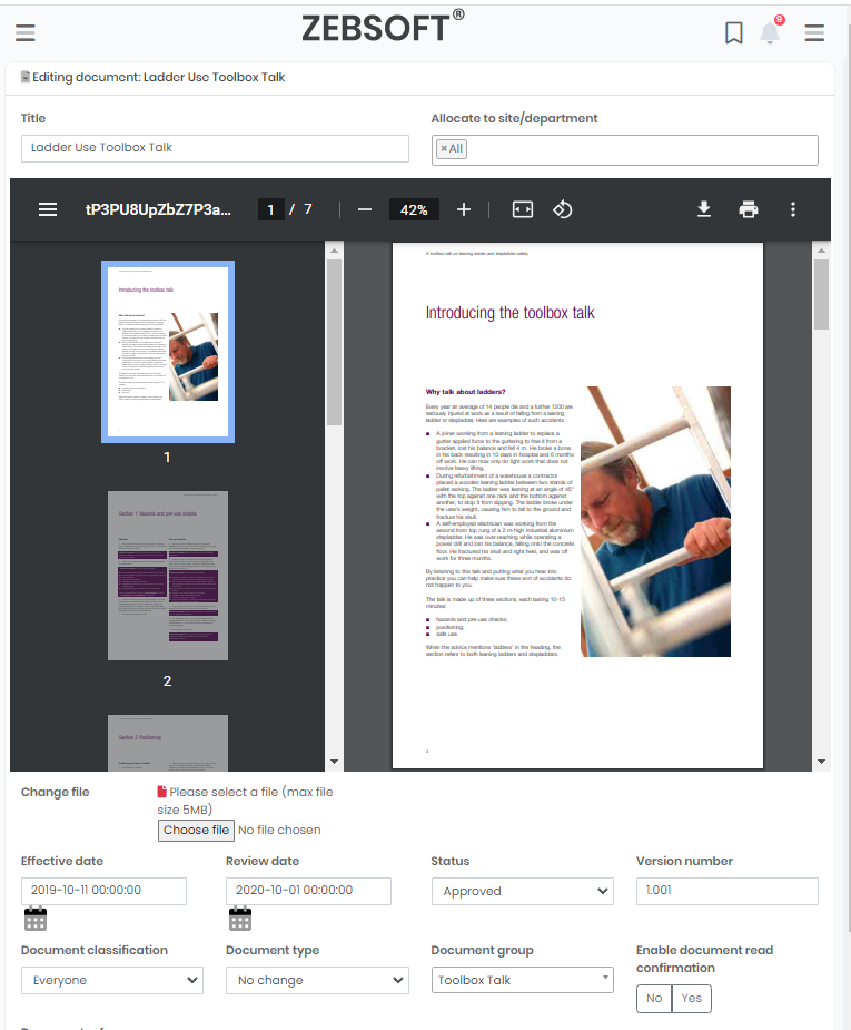Embeded PDFs avaialable for users to download