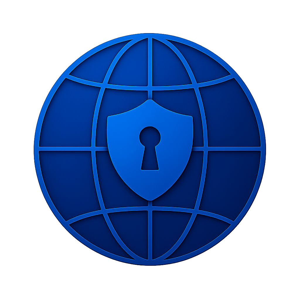3D chrome shield to symbolize protection and reliability.