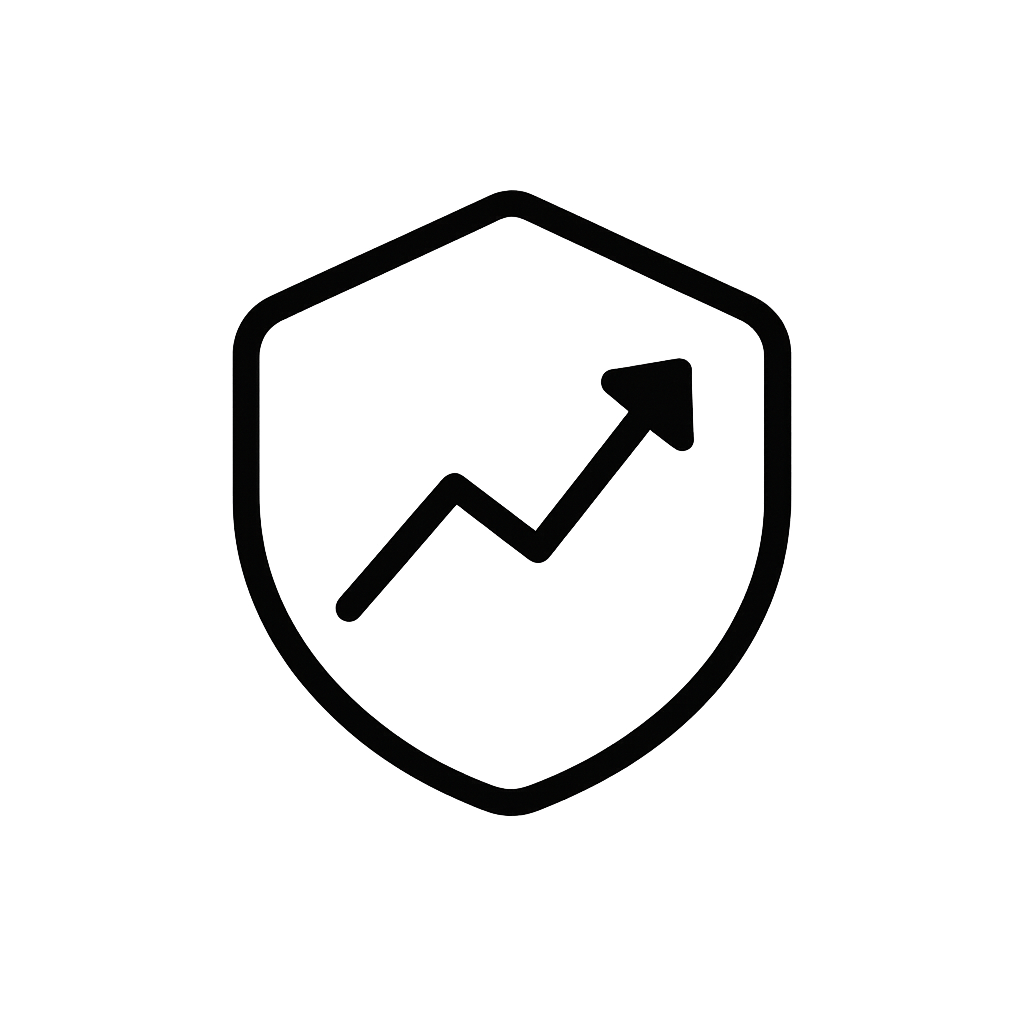 Line Chart Shield Icon