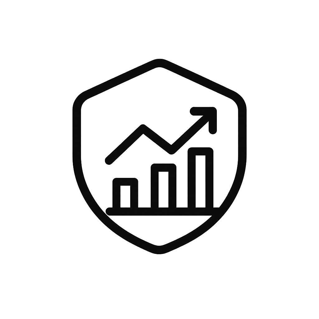 Shield with Bar Chart and Line Graph (1)